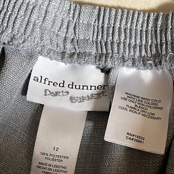 Alfred Dunner Gray Flat Front Pant 12 - Picture 9 of 11
